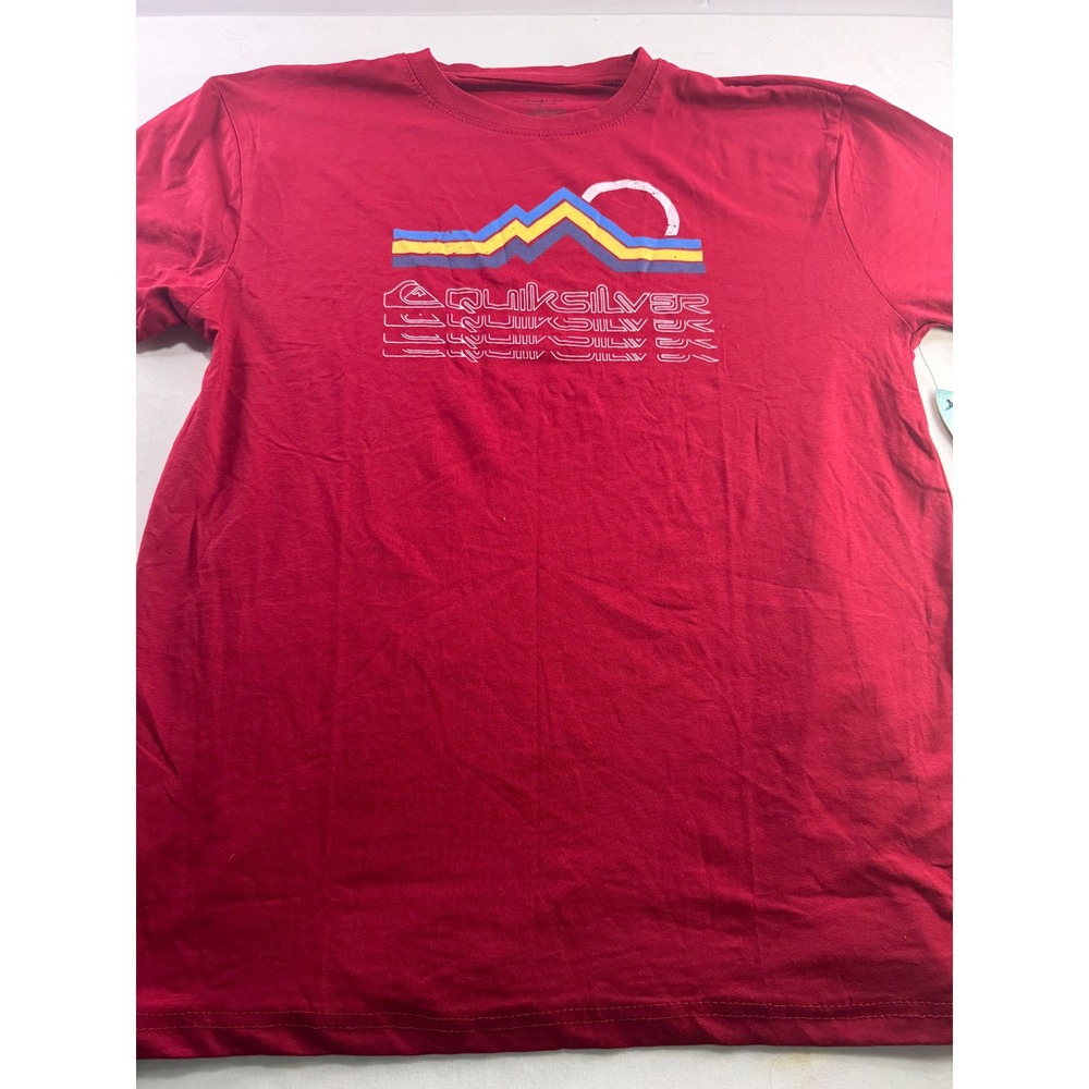 Quiksilver Mens Red Graphic Mountain Sun Loungewear T-Shirt QS119 New Large